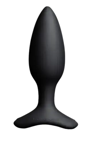 Smooth black beginner-friendly anal plug with safety base