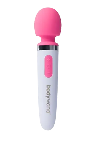 Pink body wand vibrator designed for gentle external pleasure